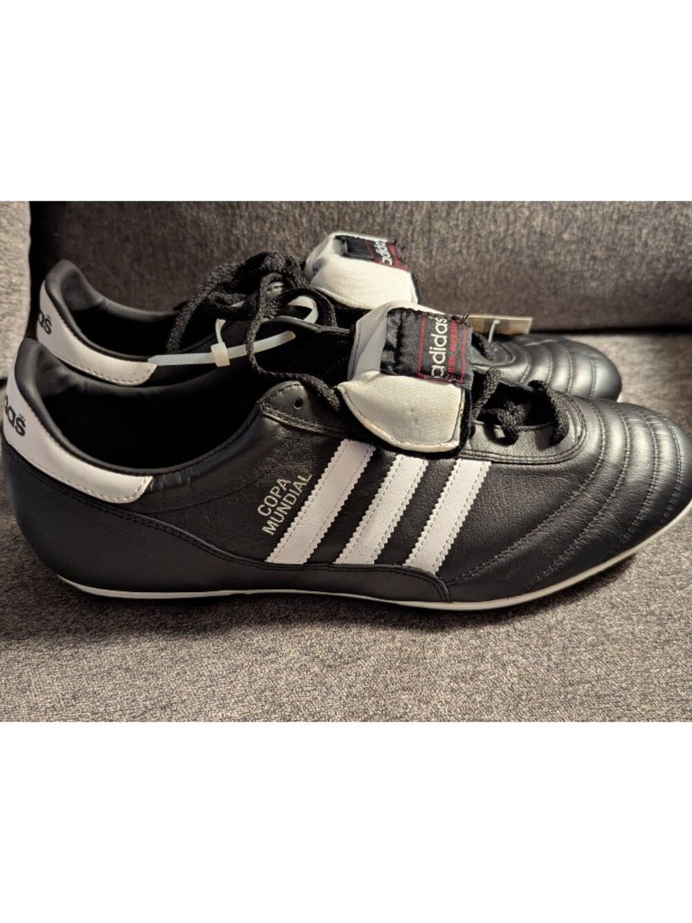 Adidas Copa Mundial Soccer Cleats Size 12.5 Men Black & White Leather Made In Ge